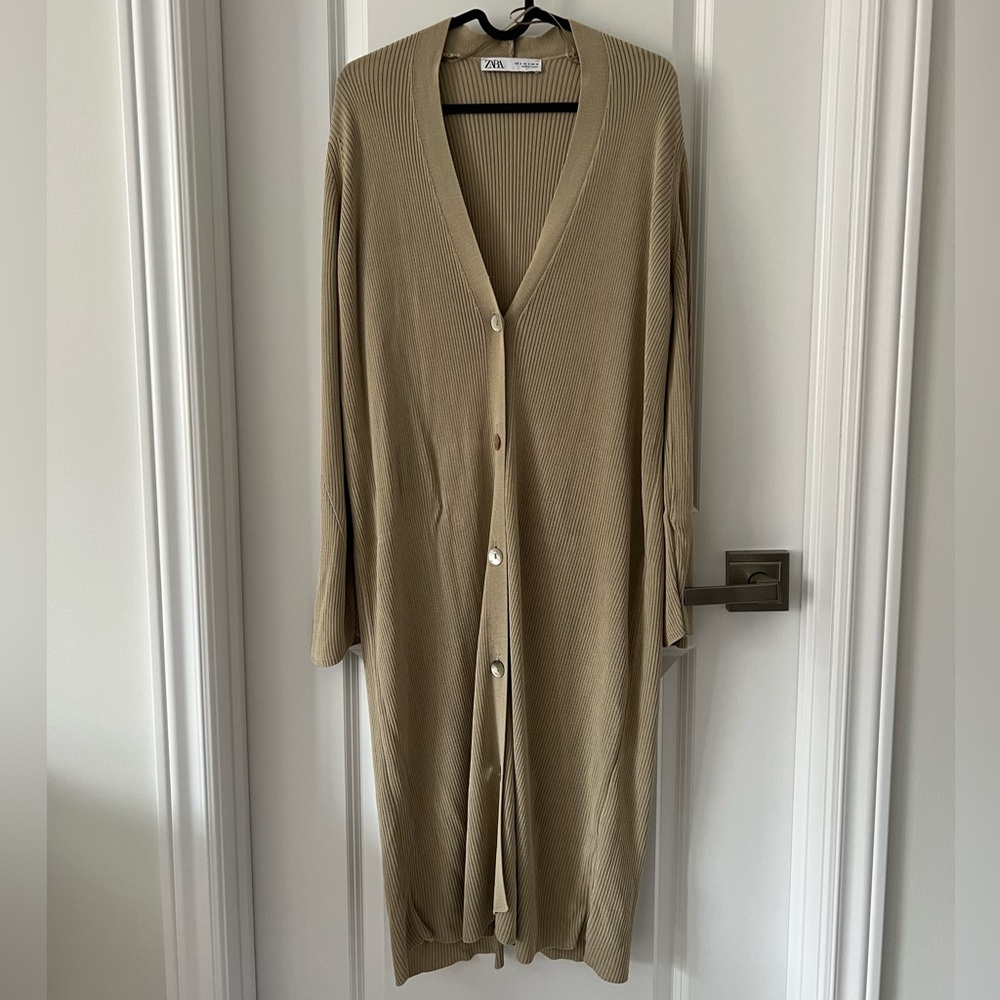 Zara Long Ribbed Cardigan